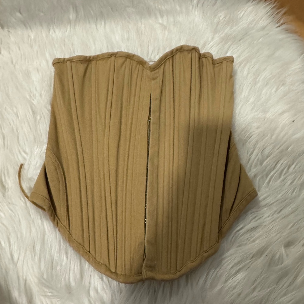 Tiger Mist Tan Corset Crop Top